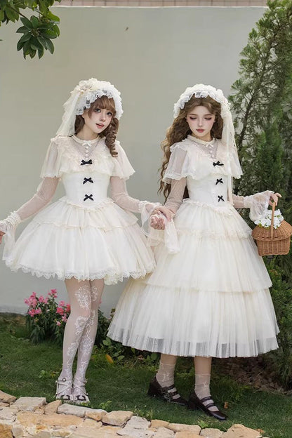 Lolita Dress - The Oath Of White Mist, 2 Colors, Long Length, Short Length, Ruffled - additional product view 4