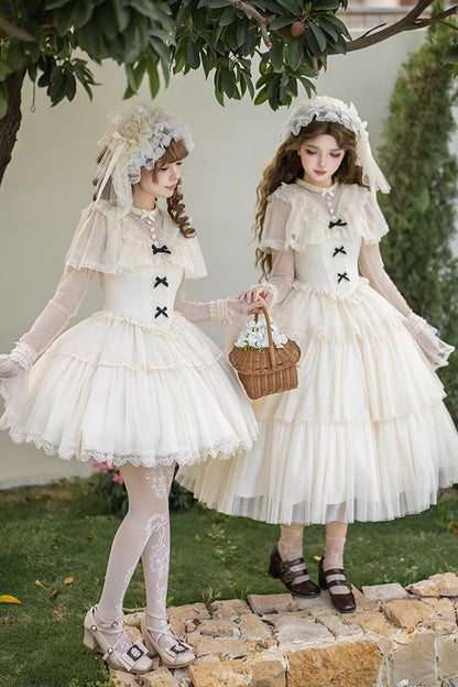 Lolita Dress - The Oath Of White Mist, 2 Colors, Long Length, Short Length, Ruffled - additional product view 5