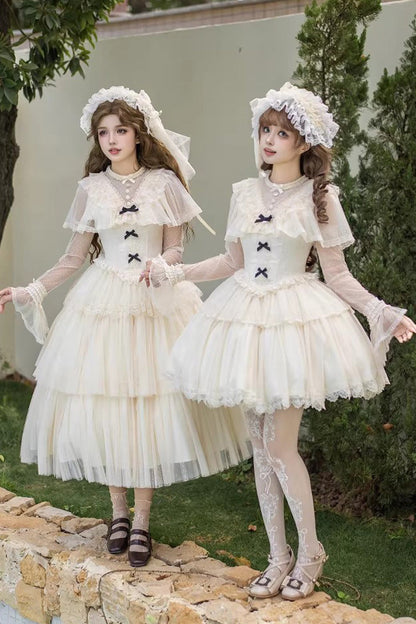 Lolita Dress - The Oath Of White Mist, 2 Colors, Long Length, Short Length, Ruffled - additional product view 6