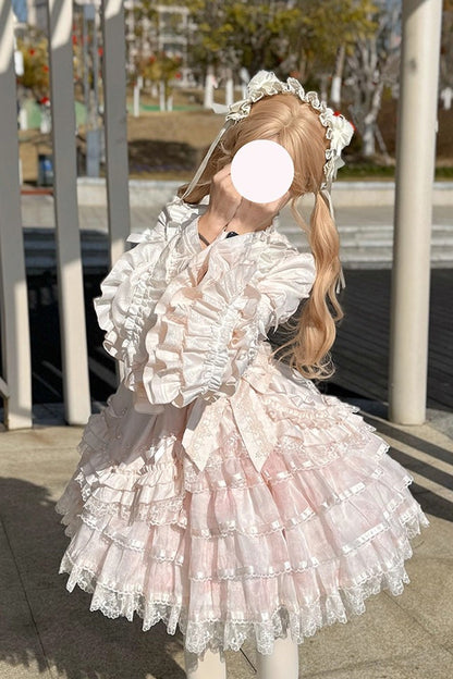 Lolita Dress - The Soloist Doll, Pink, Long Sleeves, Sweet Style, Bow Detail - additional product view 2