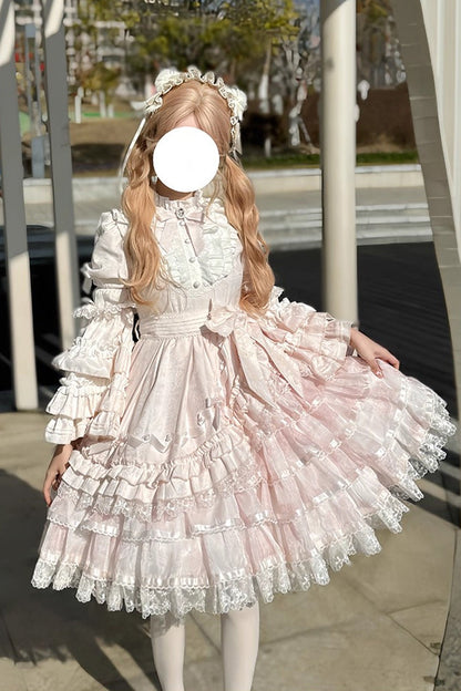 Lolita Dress - The Soloist Doll, Pink, Long Sleeves, Sweet Style, Bow Detail - main product image
