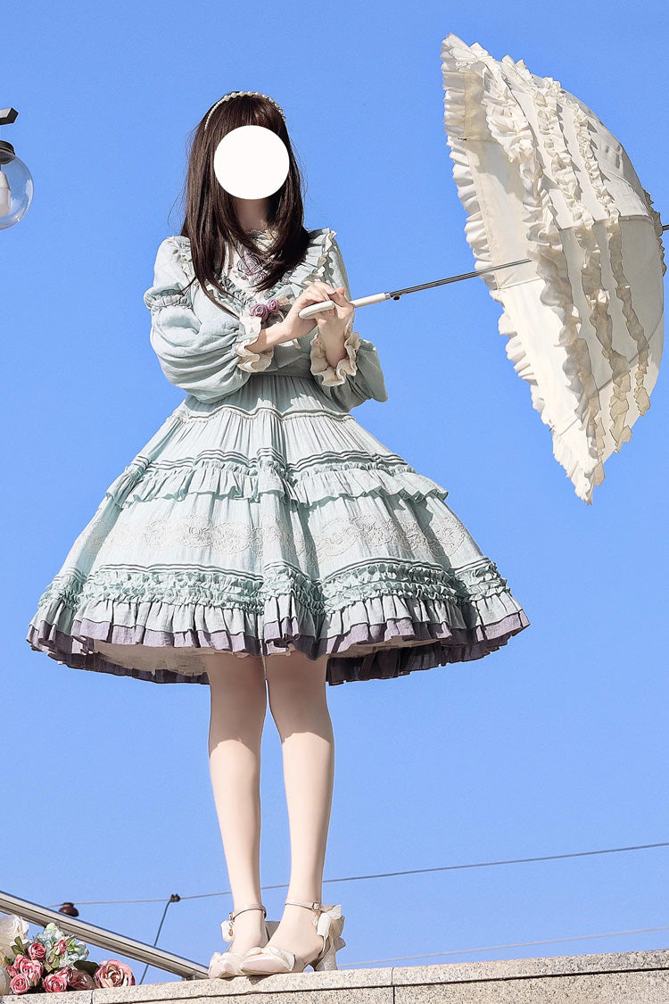 Lolita Dress - Thorn Rose, 2 Colors, Bow Detail, Ruffled, Long Sleeves - additional product view 5