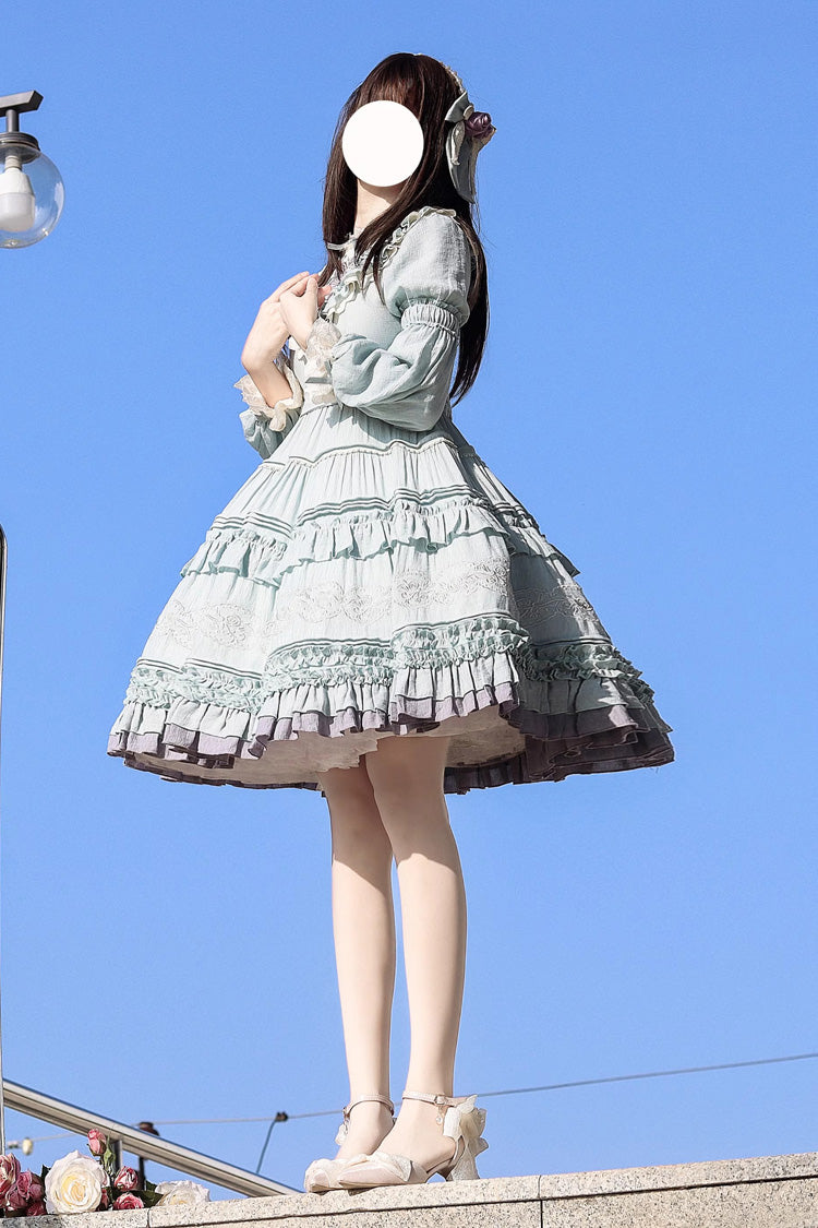 Lolita Dress - Thorn Rose, 2 Colors, Bow Detail, Ruffled, Long Sleeves - additional product view 7