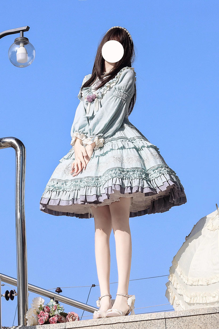 Lolita Dress - Thorn Rose, 2 Colors, Bow Detail, Ruffled, Long Sleeves - additional product view 9