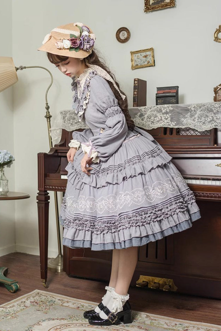 Lolita Dress - Thorn Rose, 2 Colors, Bow Detail, Ruffled, Long Sleeves - additional product view 11