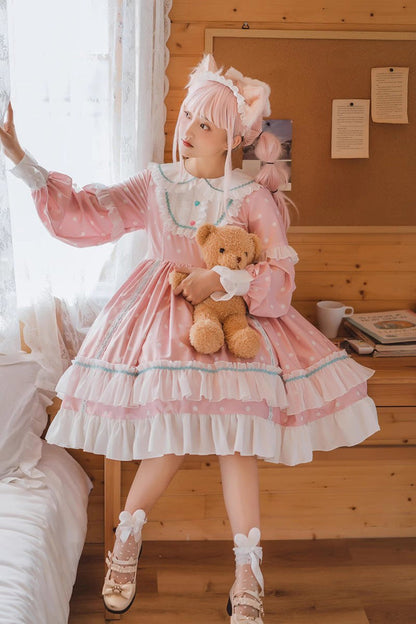 Lolita Dress - Toffee Bobo, 3 Colors, Sweet Style, Ruffled, Printed - additional product view 2