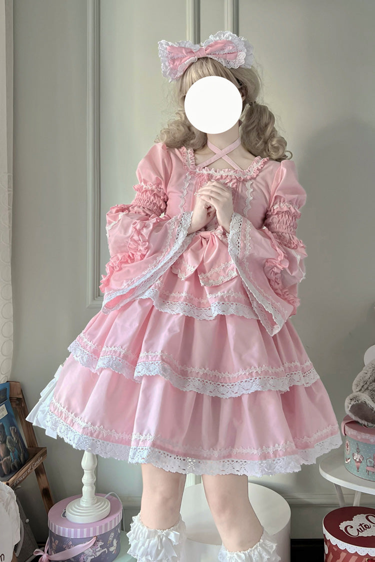 Lolita Dress - Triple-layered Detachable, Pink, Detachable Detail, Sweet Style, Bow Detail - additional product view 5