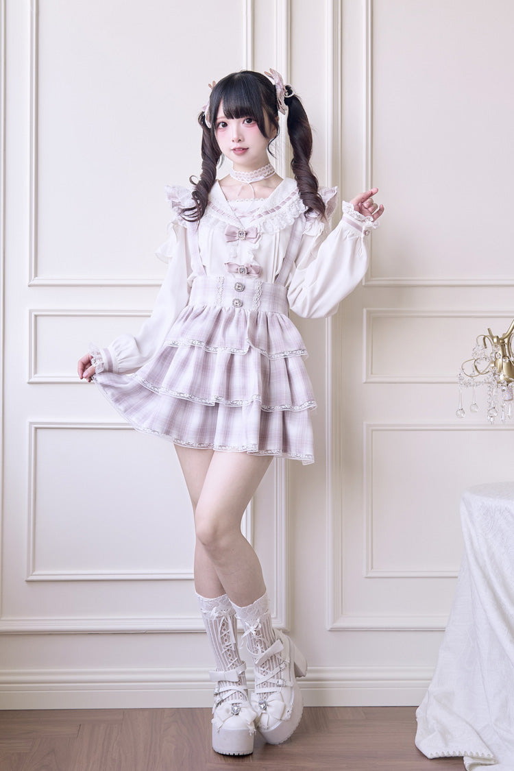 Lolita Dress - Triple-layered Plaid Print, Pink, Plaid, Printed, Sweet Style - additional product view 3