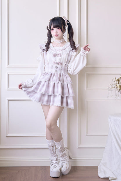 Lolita Dress - Triple-layered Plaid Print, Pink, Plaid, Printed, Sweet Style - additional product view 3
