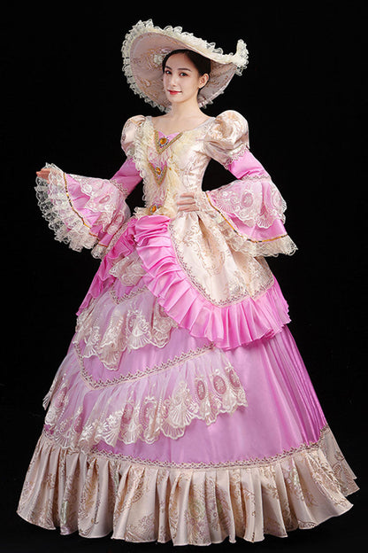 Lolita Dress - Trumpet Sleeves High Waisted, 3 Colors, High Waist, Embroidered - additional product view 4