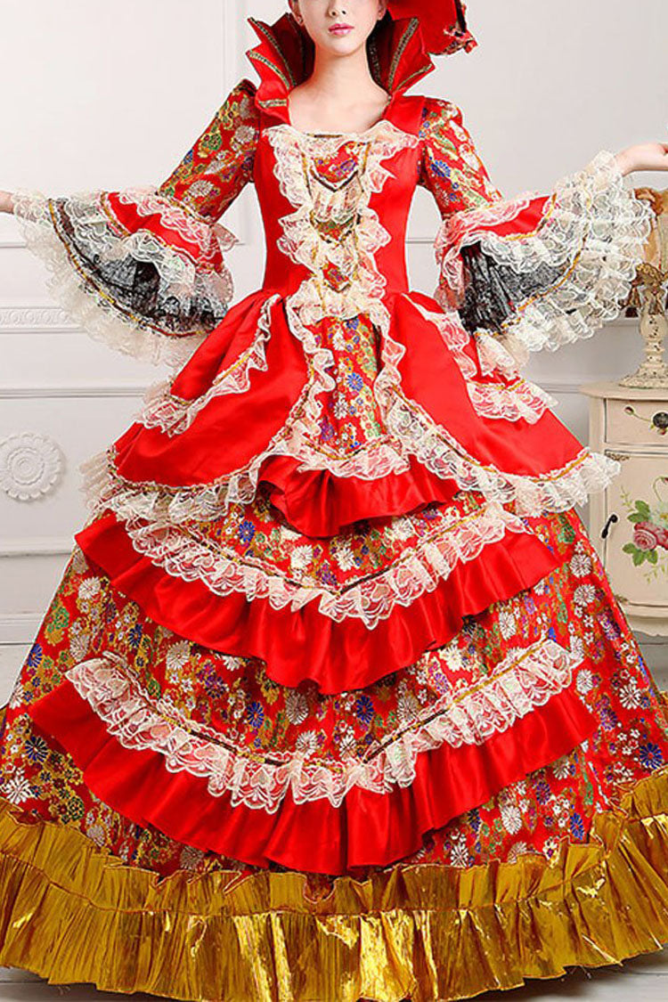 Lolita Dress - Trumpet Sleeves Stand Collar, 2 Colors, Stand Collar, Victorian Style - main product image