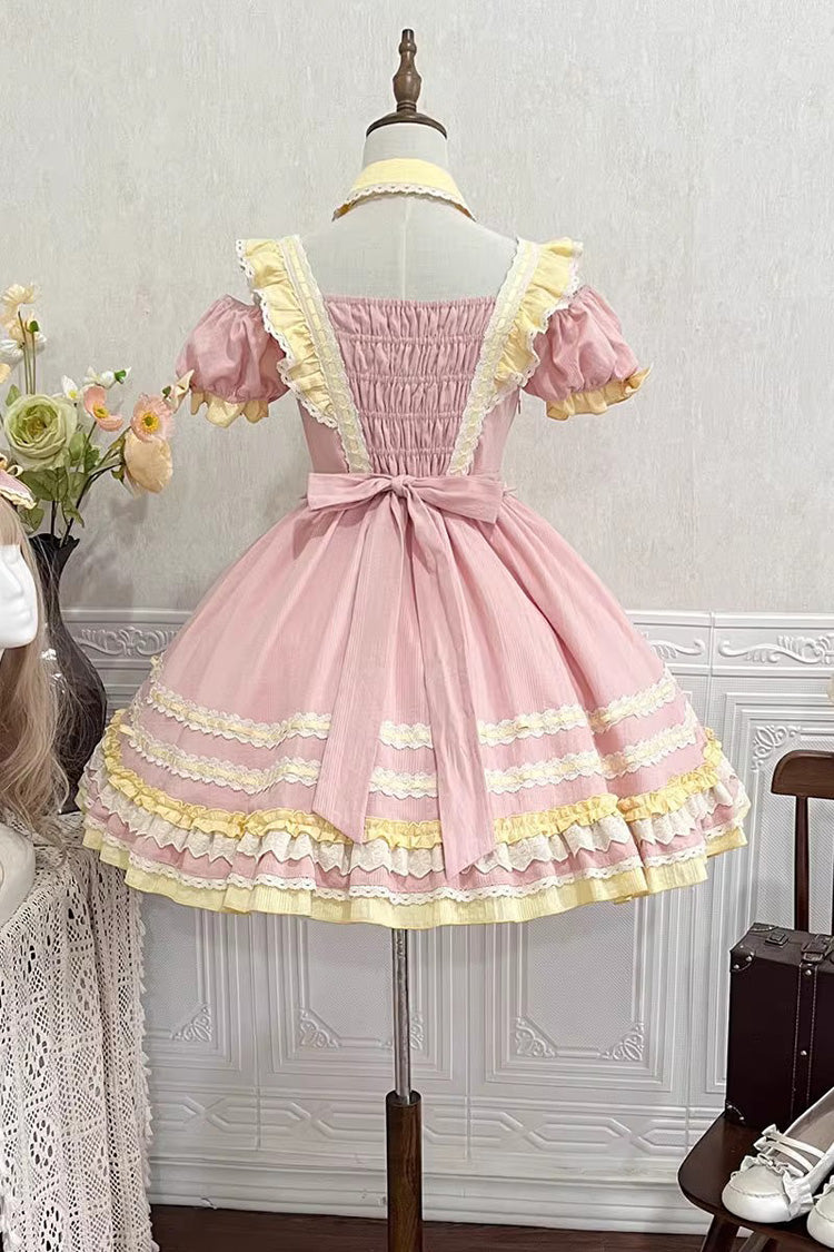 Lolita Dress - Tulip Print Ruffle Bowknot, Pink, Ruffled, Printed, Sweet Style - additional product view 9
