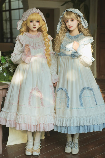 Lolita Dress - Twin Lilian, Pink, Ruffled, Layered, Lace-Up - Lolita Coordinate Dress - additional product view 2