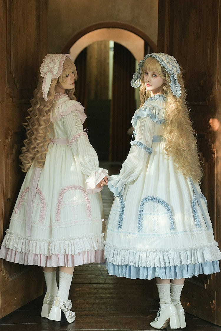 Lolita Dress - Twin Lilian, Pink, Ruffled, Layered, Lace-Up - Lolita Coordinate Dress - additional product view 8