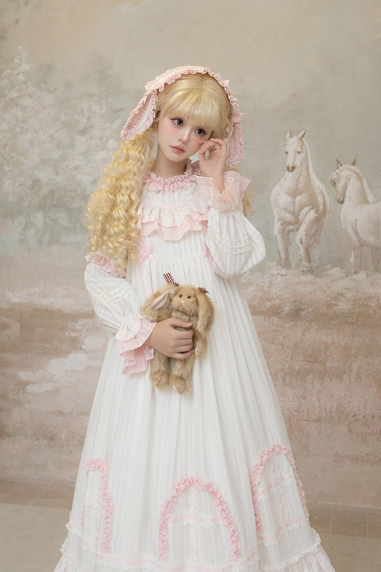 Lolita Dress - Twin Lilian, Pink, Ruffled, Layered, Lace-Up - Lolita Coordinate Dress - additional product view 10