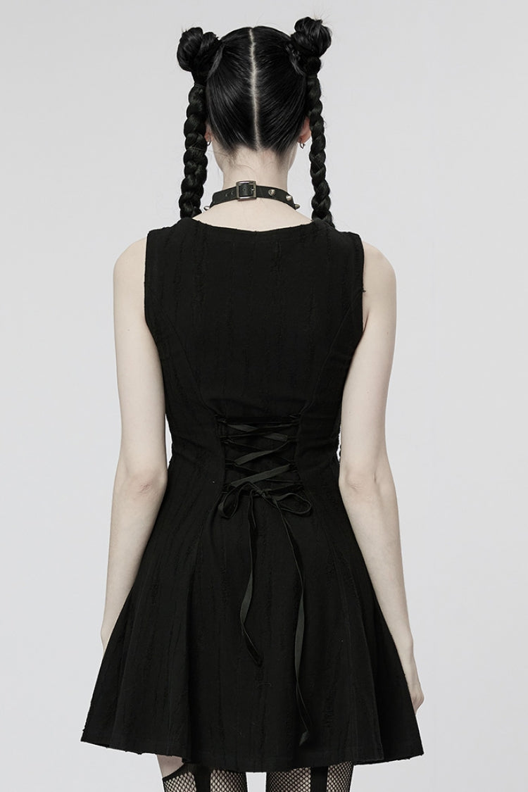 Lolita Dress - V Collar Buckle Color, 2 Colors, Buckle Detail, Women's Style - additional product view 3