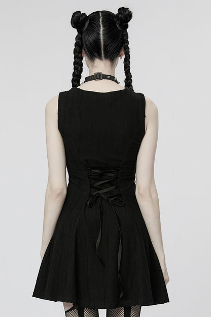 Lolita Dress - V Collar Buckle Color, 2 Colors, Buckle Detail, Women's Style - additional product view 3