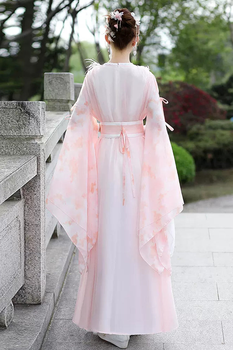 Lolita Dress - V Collar High Waisted Lace-up, Pink, High Waist, Women's Style - additional product view 4