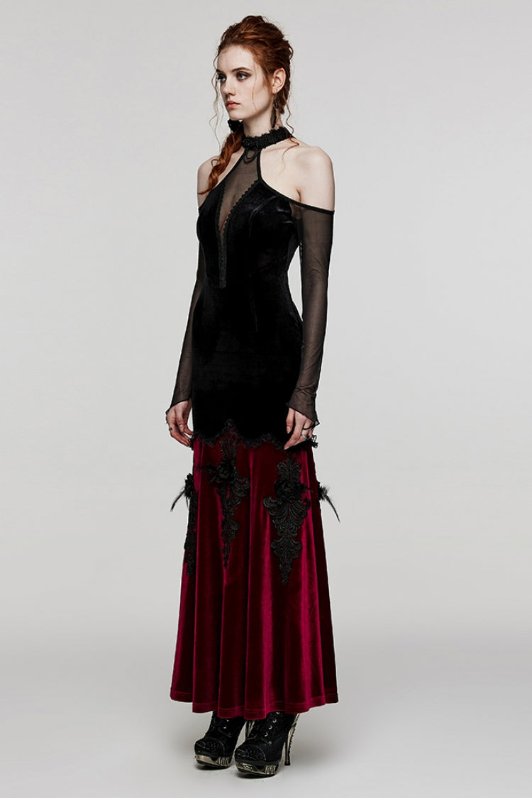 Lolita Dress - V Collar Off Shoulder Hollow, 2 Colors, Women's Style, Long Sleeves - additional product view 2