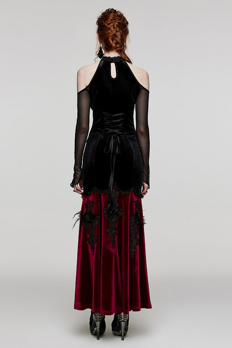 Lolita Dress - V Collar Off Shoulder Hollow, 2 Colors, Women's Style, Long Sleeves - additional product view 3