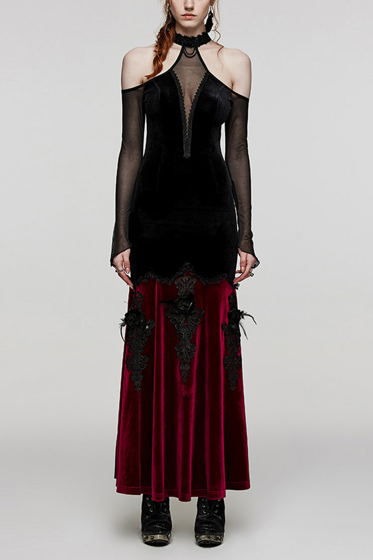 Lolita Dress - V Collar Off Shoulder Hollow, 2 Colors, Women's Style, Long Sleeves - main product image