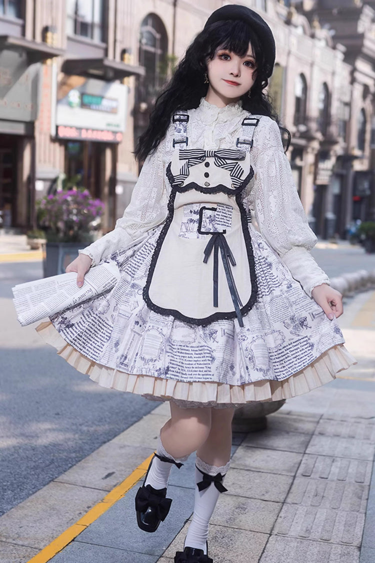 Lolita Dress - Vintage Berlin Daily Print, White, Printed, Classic Style - additional product view 2