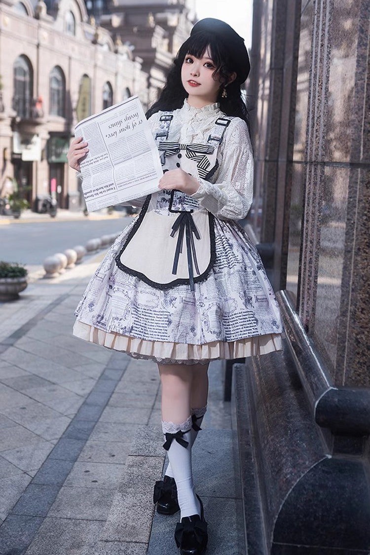 Lolita Dress - Vintage Berlin Daily Print, White, Printed, Classic Style - additional product view 3