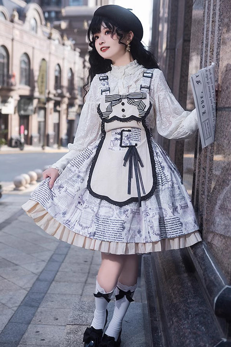 Lolita Dress - Vintage Berlin Daily Print, White, Printed, Classic Style - additional product view 4