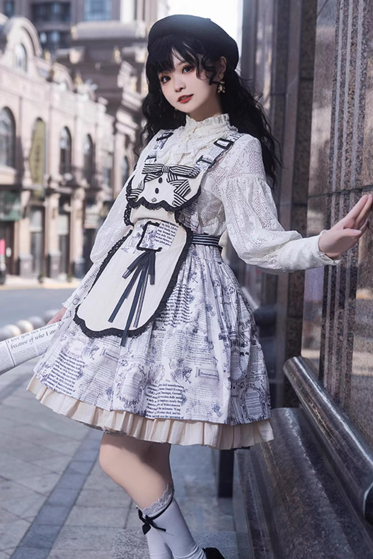 Lolita Dress - Vintage Berlin Daily Print, White, Printed, Classic Style - additional product view 5