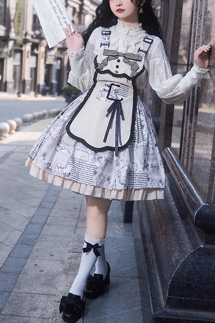 Lolita Dress - Vintage Berlin Daily Print, White, Printed, Classic Style - main product image