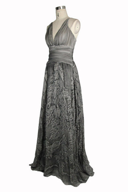 Lolita Dress - Wedding Embroidery Smoky Pattern, Grey, Zipper Detail, Women's Style - additional product view 6