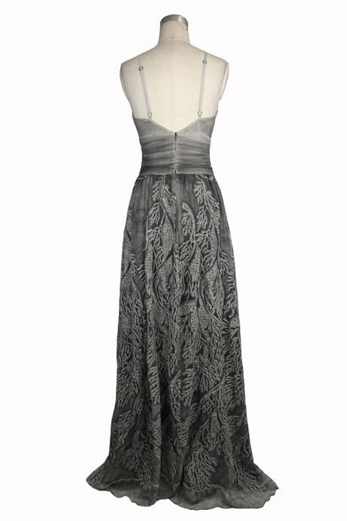 Lolita Dress - Wedding Embroidery Smoky Pattern, Grey, Zipper Detail, Women's Style - additional product view 7
