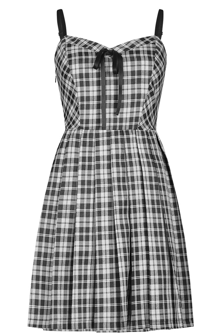 Lolita Dress - White/black Plaid Front Chest, 2 Colors, Plaid, Zipper Detail - additional product view 5