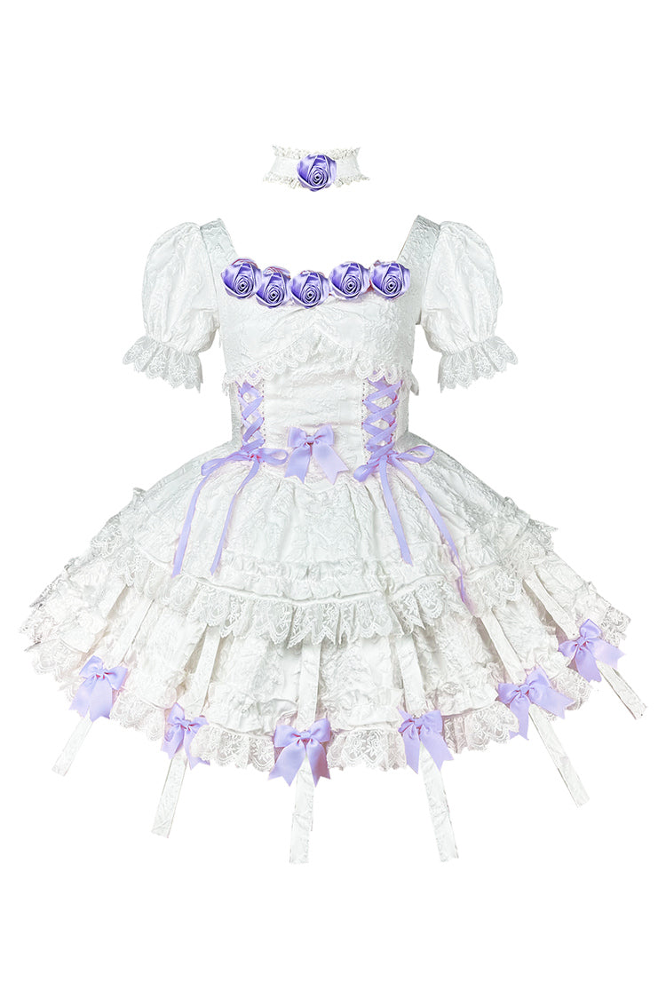 Lolita Dress - White/purple Puff, 2 Colors, Gothic Style, Layered - additional product view 3