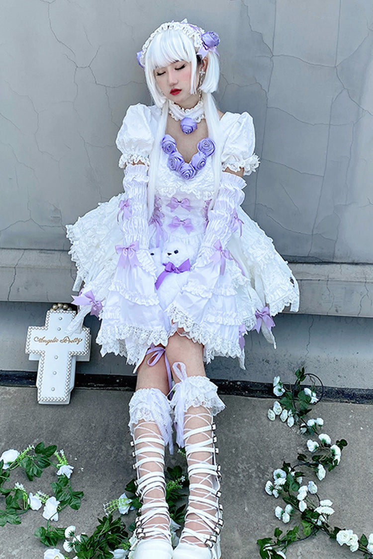 Lolita Dress - White/purple Puff, 2 Colors, Gothic Style, Layered - additional product view 4
