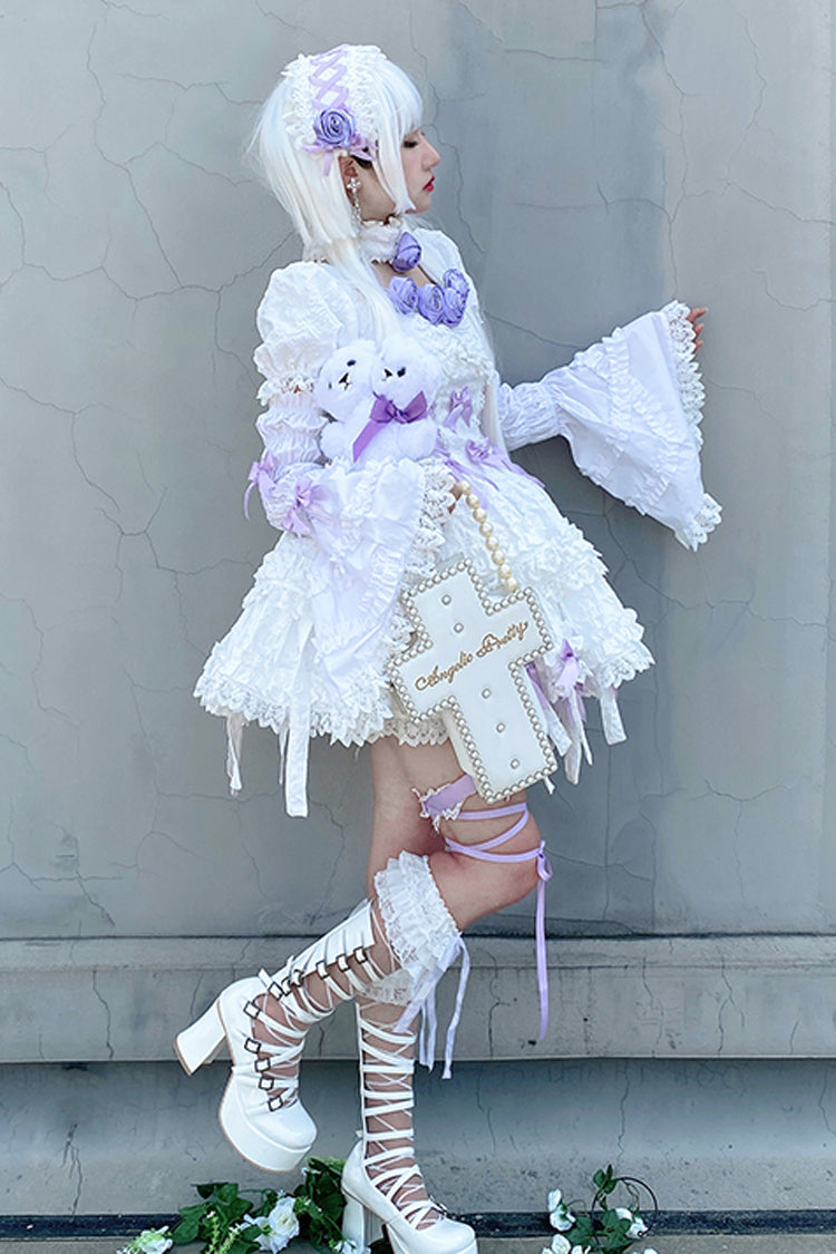 Lolita Dress - White/purple Puff, 2 Colors, Gothic Style, Layered - additional product view 5