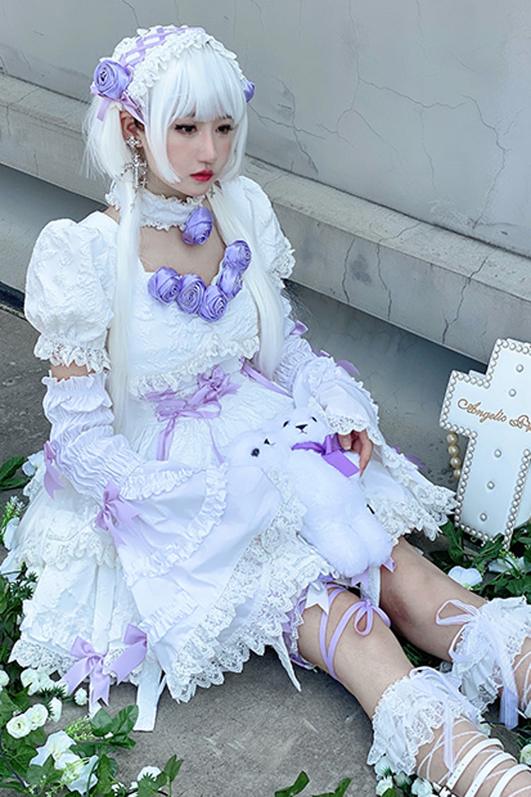 Lolita Dress - White/purple Puff, 2 Colors, Gothic Style, Layered - additional product view 7