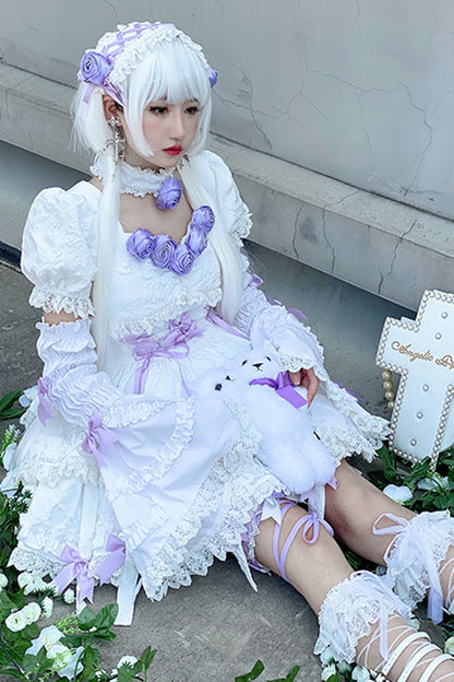 Lolita Dress - White/purple Puff, 2 Colors, Gothic Style, Layered - additional product view 7