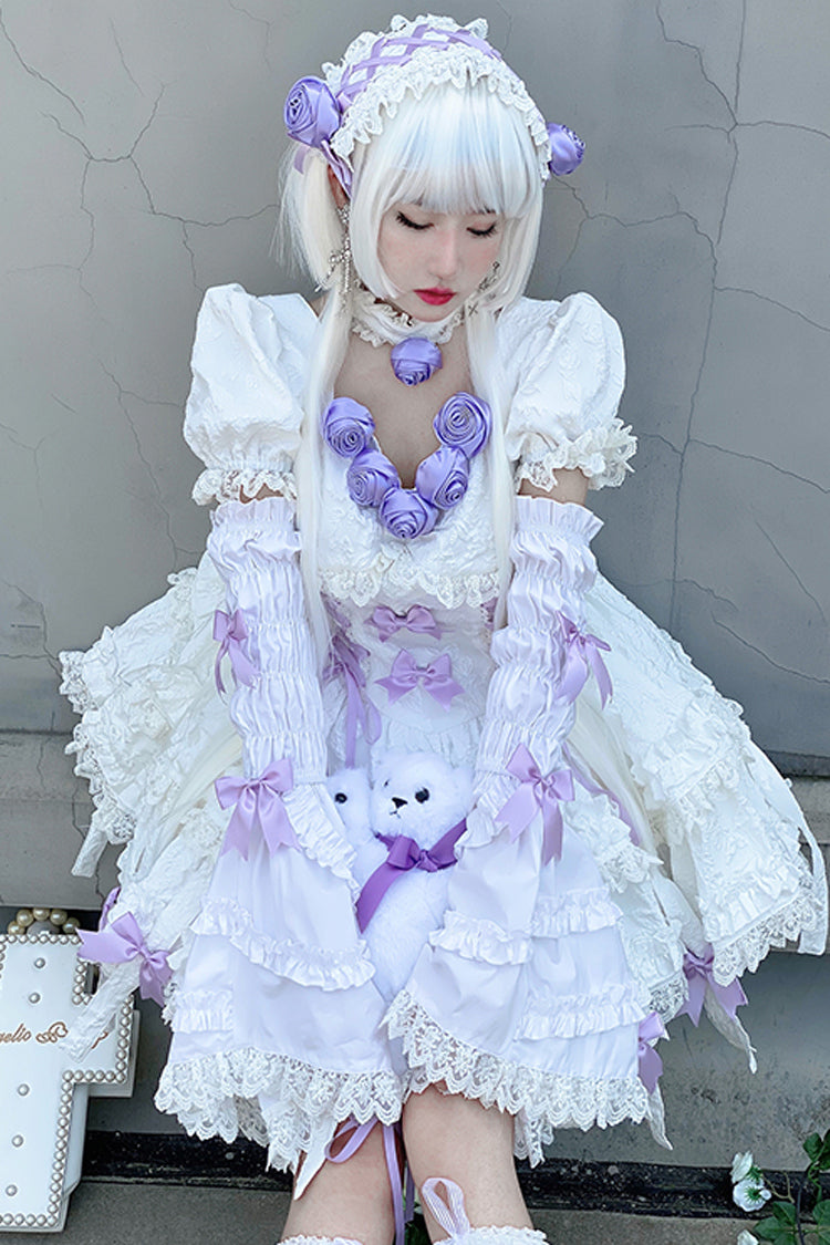 Lolita Dress - White/purple Puff, 2 Colors, Gothic Style, Layered - additional product view 8