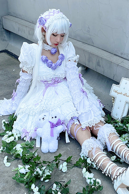 Lolita Dress - White/purple Puff, 2 Colors, Gothic Style, Layered - additional product view 9
