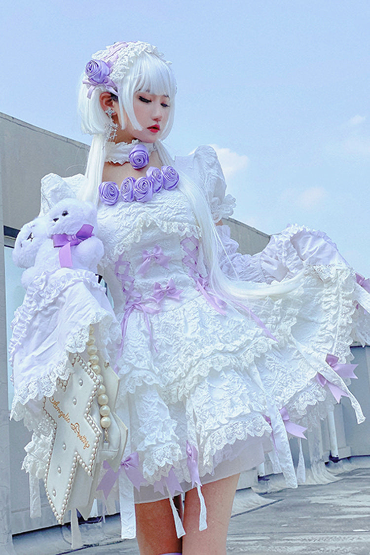 Lolita Dress - White/purple Puff, 2 Colors, Gothic Style, Layered - additional product view 10