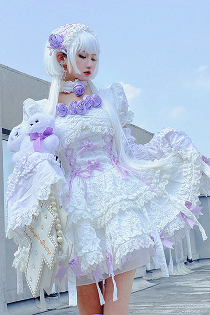 Lolita Dress - White/purple Puff, 2 Colors, Gothic Style, Layered - additional product view 10