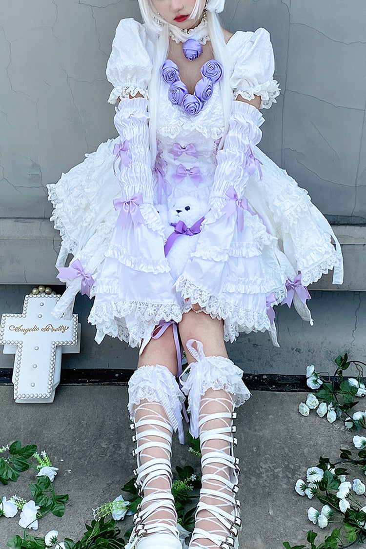 Lolita Dress - White/purple Puff, 2 Colors, Gothic Style, Layered - main product image