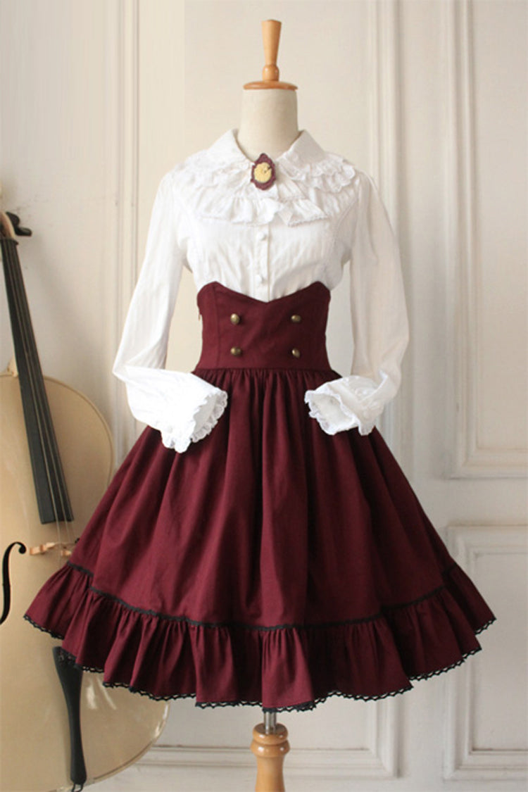 Lolita Dress - Wine Vintage, Wine, High Waist, Gothic Style - Kawaii Statement Dress - main product image