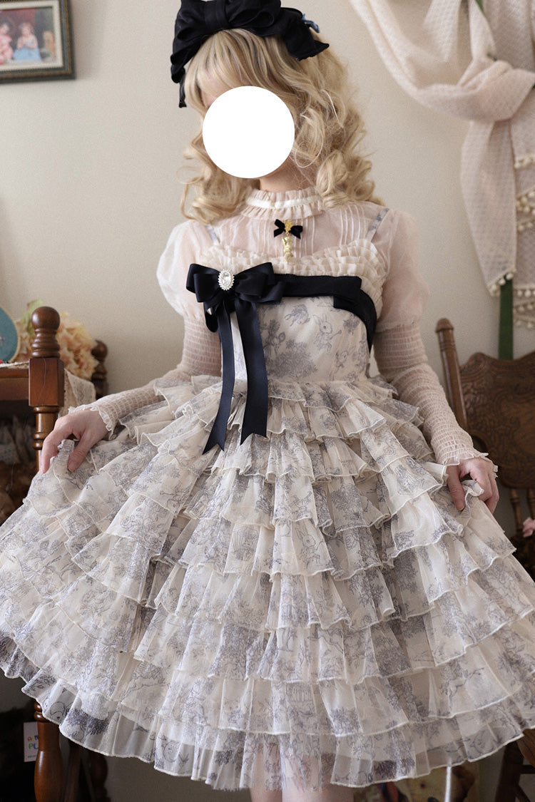 Lolita Dress - Wonderland Travels, Multi-Color, Sweet Style, Bow Detail, Ruffled - additional product view 6