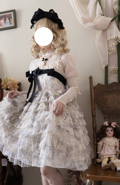 Lolita Dress - Wonderland Travels, Multi-Color, Sweet Style, Bow Detail, Ruffled - additional product view 7