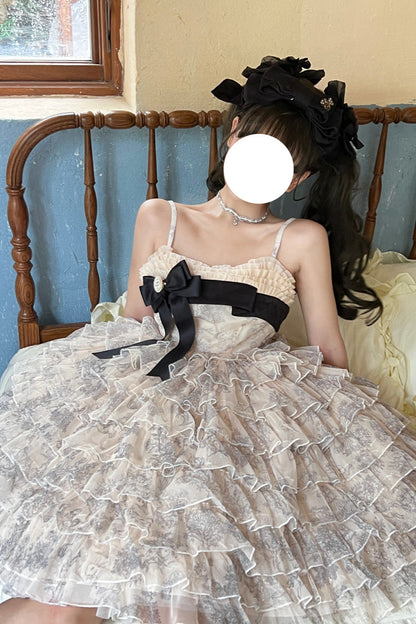 Lolita Dress - Wonderland Travels, Multi-Color, Sweet Style, Bow Detail, Ruffled - additional product view 8