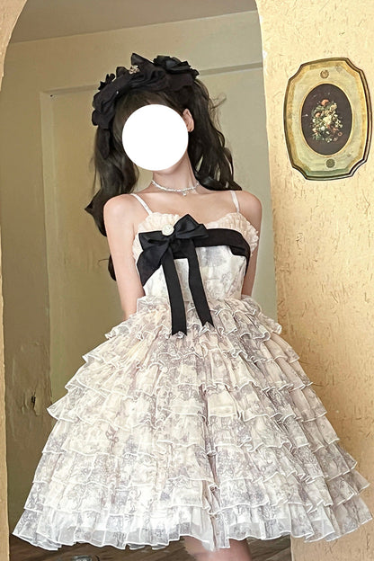 Lolita Dress - Wonderland Travels, Multi-Color, Sweet Style, Bow Detail, Ruffled - additional product view 9