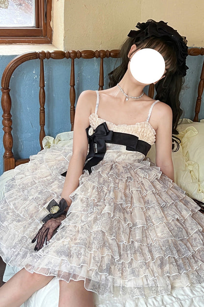 Lolita Dress - Wonderland Travels, Multi-Color, Sweet Style, Bow Detail, Ruffled - additional product view 11