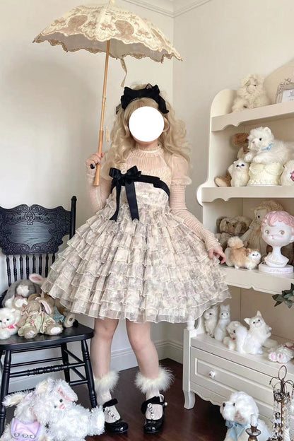 Lolita Dress - Wonderland Travels, Multi-Color, Sweet Style, Bow Detail, Ruffled - additional product view 13